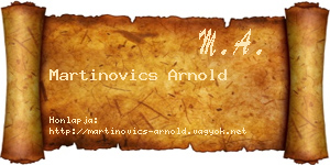 Martinovics Arnold névjegykártya