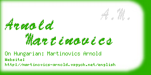 arnold martinovics business card